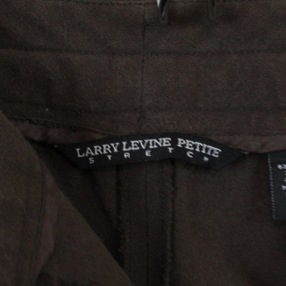 Larry Levine Brown Stretch Wide Cropped Leg Dress Pants Size 6P - Picture 7 of 10